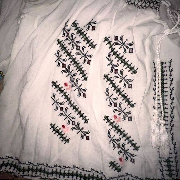 VINTAGE HAVANA Embroidered Peasant Top Size S - Picture 4 of 5